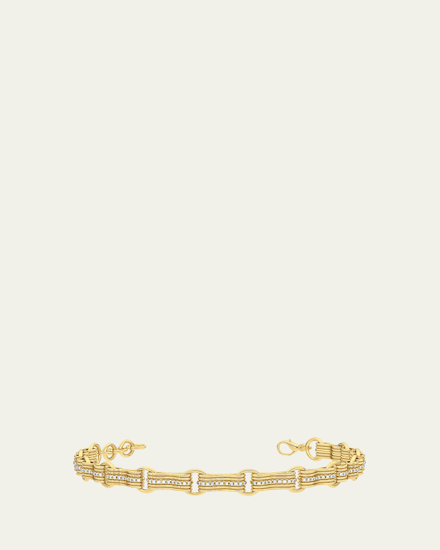 18K Yellow Gold Sagesse Pave link Bracelet